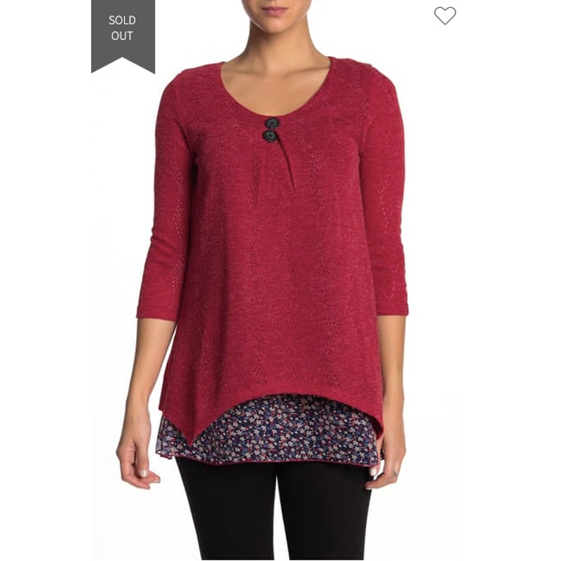 Papillon Layered Ditsy Print Top Nwt Size Small